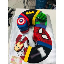 Pastel Infantil 0546 Batman Capitan America Hulk Iron Man Spider Man Thor
