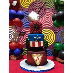 Pastel Infantil 0687 Capitan America Iron Man Spider Man Thor