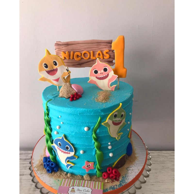 Torta Baby Shark  Pastel de cumpleaños para niños