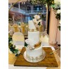 Pastel Boda 3712 Blanco y Dorado