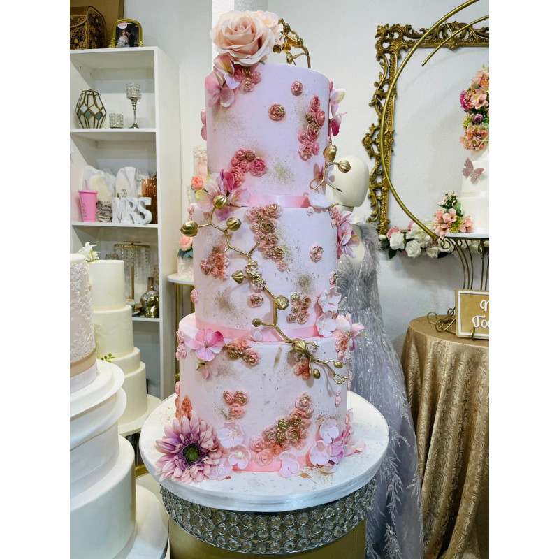 Pastel Maqueta 4221 Rosa con Flores