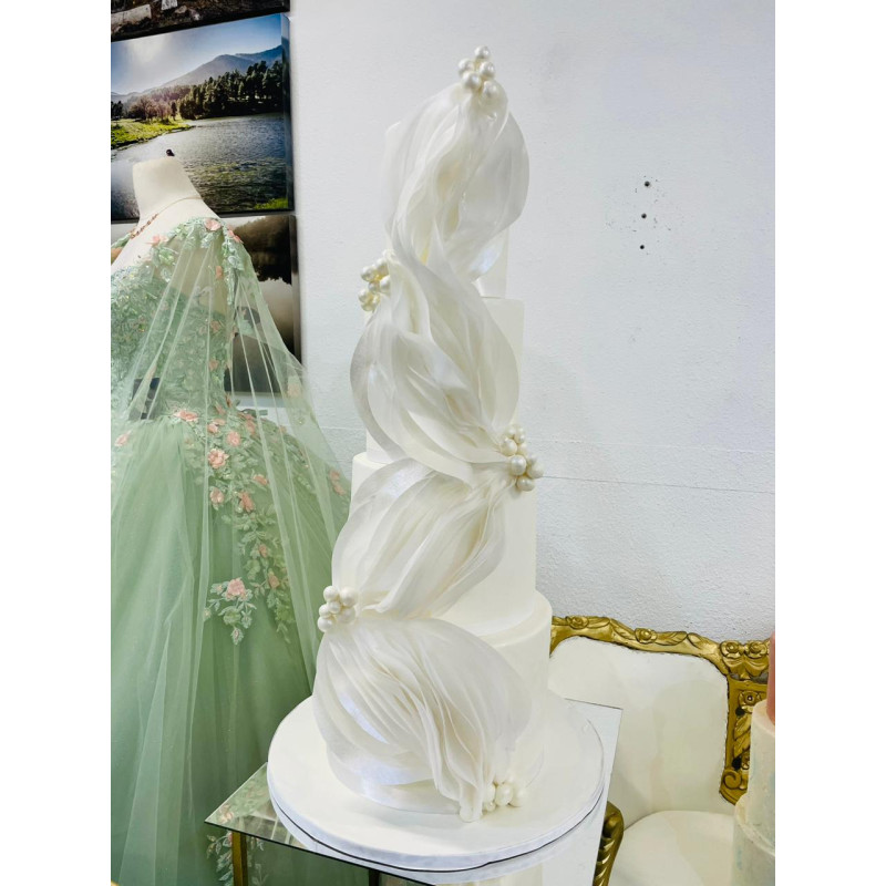 Pastel Maqueta 4224 Blanco con Ondas