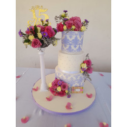 Pastel de XV 4334 Azul con Blanco