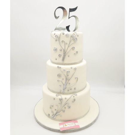 Pastel Bodas Plata 4449